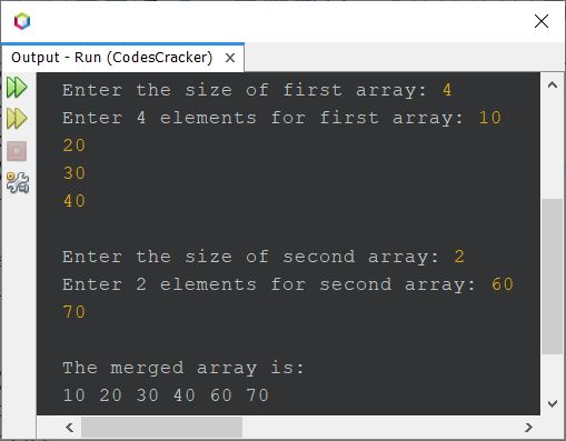 merge two arrays in Java