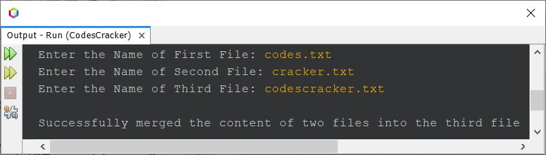 merge two files in java