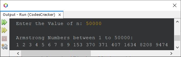 print armstrong number in java