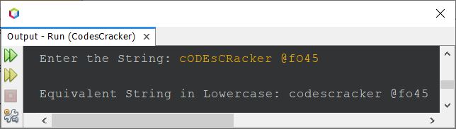 uppercase to lowercase string java