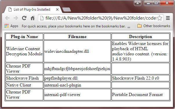 find plug in installed in browser javascript