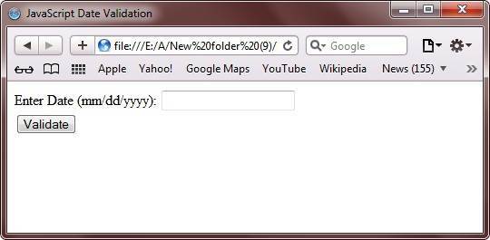 javascript date validation