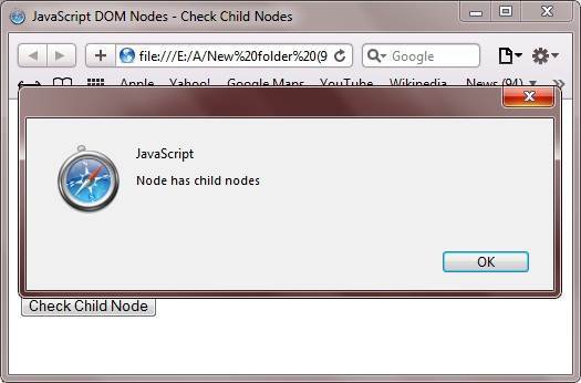 javascript dom check child nodes