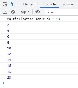 javascript for loop