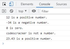 javascript math sign example