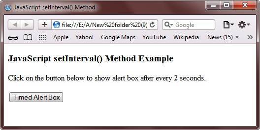 javascript setinterval method