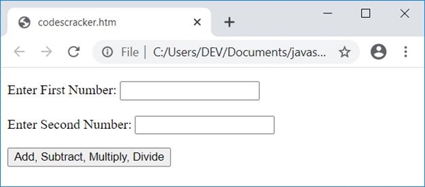 add subtract multiply divide javascript