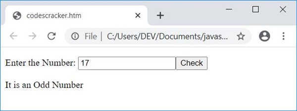 check even odd with user input javascript