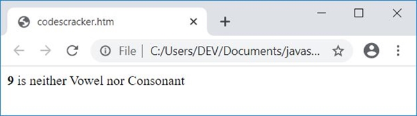 handle invalid input check vowel javascript