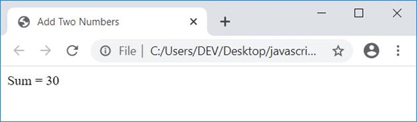 javascript add two numbers