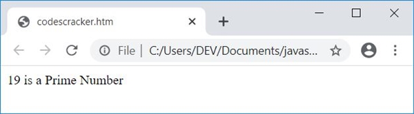 javascript check prime number