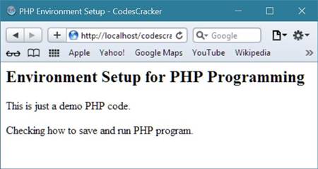 environment setting for php programming