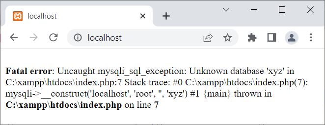 php mysql connect errno