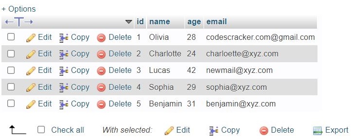 php mysql delete data from database