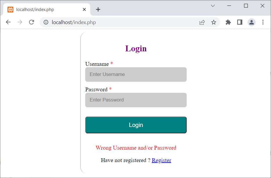 php mysqli login form