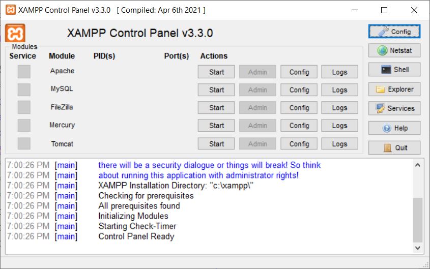 php mysqli setup