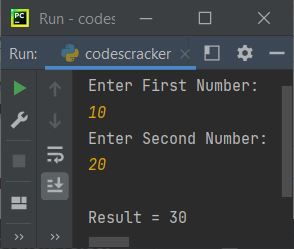 add two number program python