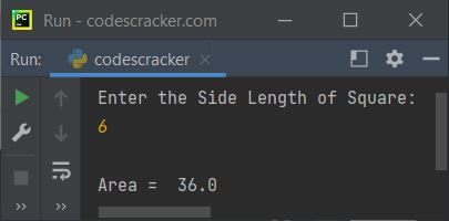 area of square python