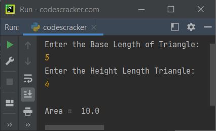 area of triangle python