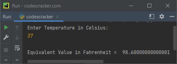 celsius to fahrenheit python