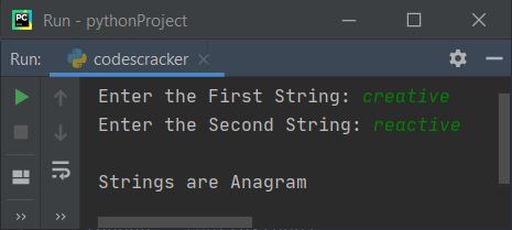 check anagram string python