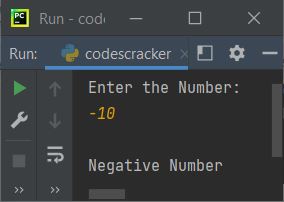 check positive negative zero python