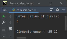 circumference of circle python