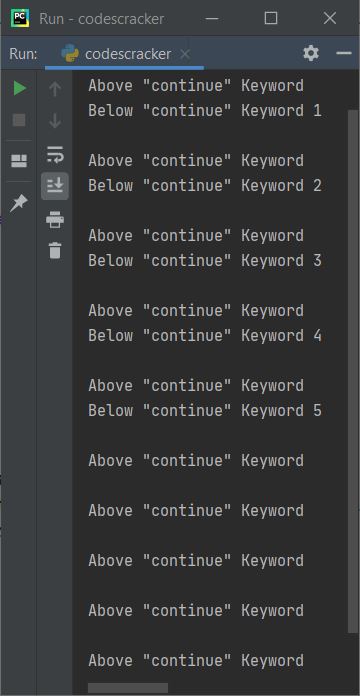 continue keyword in python