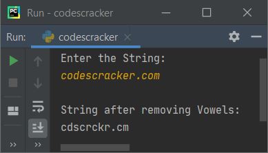 delete vowels from string python