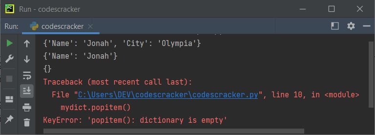 dictionary example python