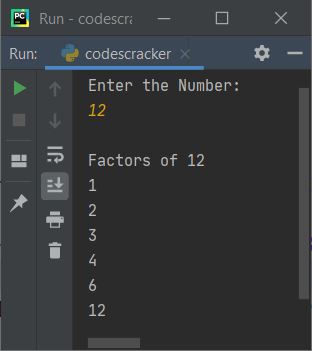 factors of number python