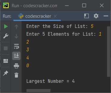 find largest element in list python