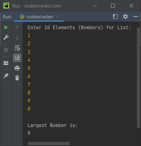 find largest number in list python