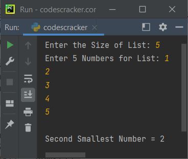 find second smallest element in list python