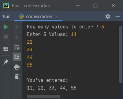 get continuous input from user using for loop python