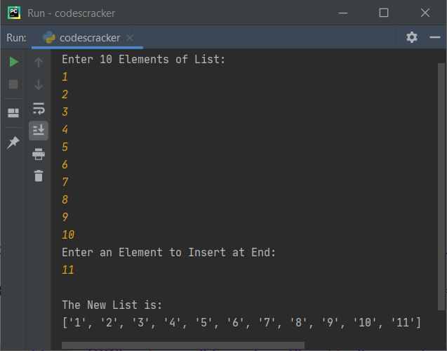 insert element in list python