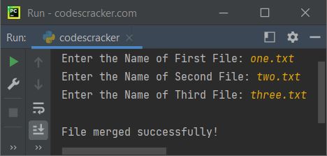 merge two files into third python