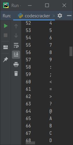 print all ascii values of characters in python