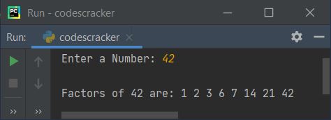 print factors of number python