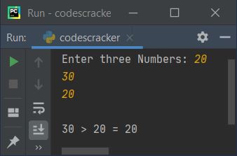 print largest number among three python