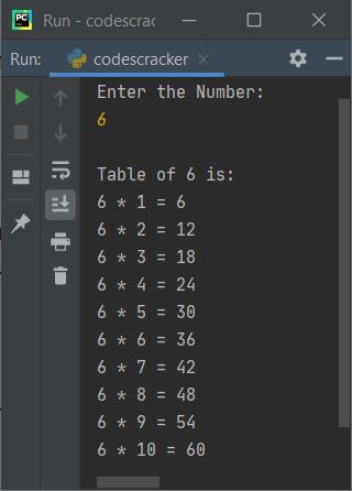 print multiplication of number python