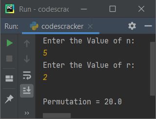 print ncr npr python