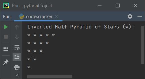 print star pyramid pattern python