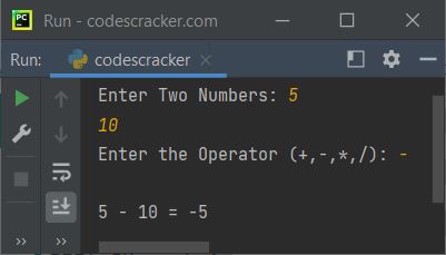 python addition subtraction multiplication division