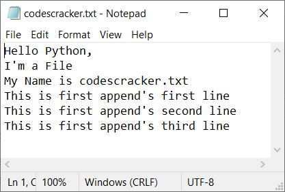 python append content to file