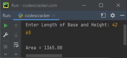 python area of triangle using function