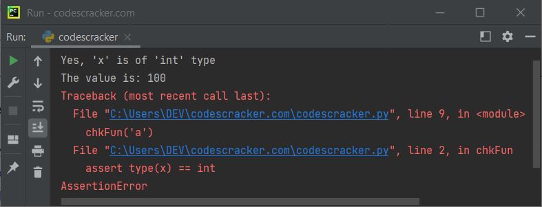 python assert statement example