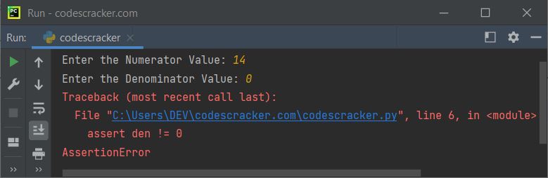 python assert statement