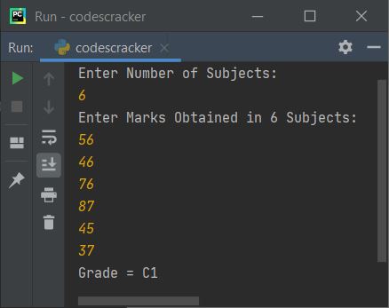 calculate student grade in python