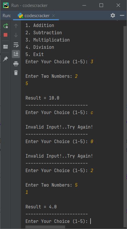 python make simple calculator